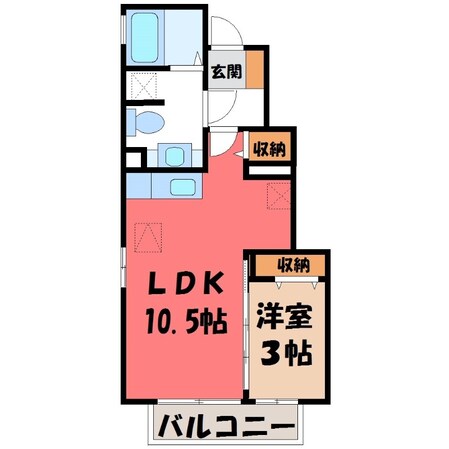 雀宮駅 徒歩20分 1階の物件間取画像